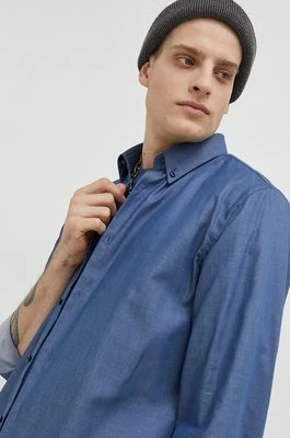 Zdjęcie produktu HUGO koszula męska kolor granatowy slim z kołnierzykiem button-down