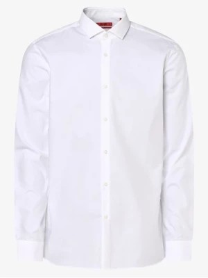 Zdjęcie produktu HUGO Koszula męska łatwa w prasowaniu Mężczyźni Super Slim Fit Bawełna biały jednolity kołnierzyk kent,