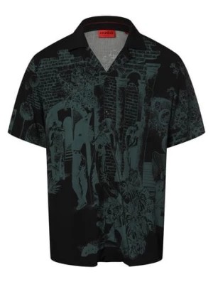 Zdjęcie produktu HUGO Koszula męska Mężczyźni Comfort Fit wiskoza czarny|zielony wzorzysty,