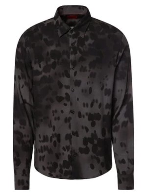 Zdjęcie produktu HUGO Koszula męska Mężczyźni Slim Fit wiskoza czarny|szary wzorzysty,