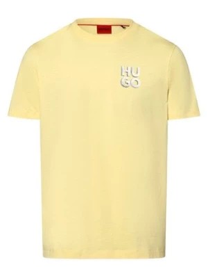 Zdjęcie produktu HUGO Koszulka męska - Detzington241 Mężczyźni Bawełna żółty jednolity,