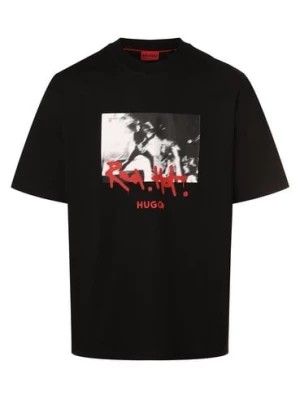 Zdjęcie produktu HUGO Koszulka męska - Domenade Mężczyźni Bawełna czarny nadruk,