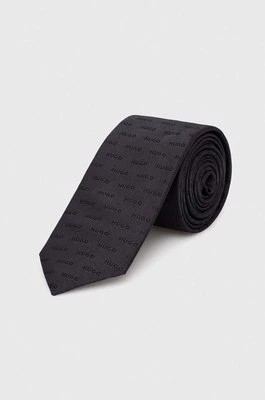 Zdjęcie produktu HUGO krawat jedwabny kolor czarny 50494277