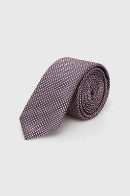 Zdjęcie produktu HUGO krawat jedwabny kolor różowy 50509054