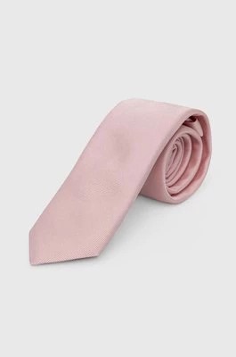Zdjęcie produktu HUGO krawat jedwabny kolor różowy 50468199