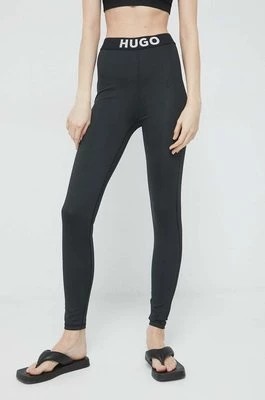 Zdjęcie produktu HUGO legginsy damskie kolor czarny gładkie