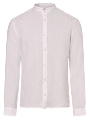 Zdjęcie produktu HUGO Męska koszula lniana - Elvory Mężczyźni Slim Fit len biały jednolity,