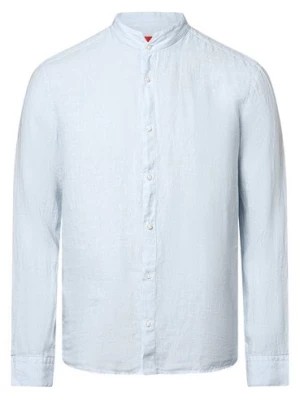 Zdjęcie produktu HUGO Męska koszula lniana - Elvory Mężczyźni Slim Fit len niebieski jednolity,