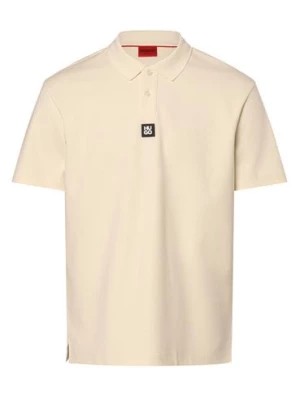 Zdjęcie produktu HUGO Męska koszulka polo - Deabono Mężczyźni Bawełna beżowy|biały jednolity,