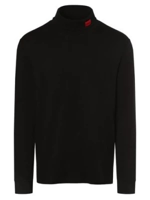 Zdjęcie produktu HUGO Męska koszulka z długim rękawem Mężczyźni Bawełna czarny jednolity,
