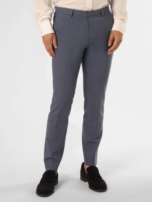 Zdjęcie produktu HUGO Męskie spodnie od garnituru modułowego Mężczyźni Super Slim Fit wełna ze strzyży niebieski wypukły wzór tkaniny,
