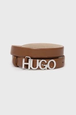 Zdjęcie produktu Hugo Pasek skórzany 50441986 damski kolor brązowy