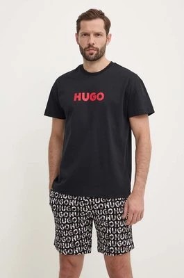 Zdjęcie produktu HUGO piżama bawełniana kolor czarny wzorzysta 50514972