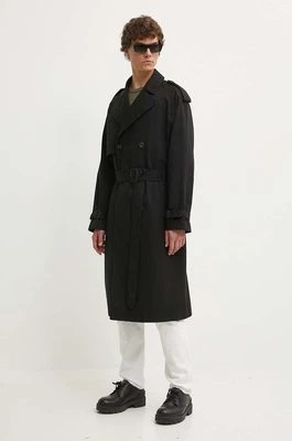 Zdjęcie produktu HUGO płaszcz męski kolor czarny przejściowy dwurzędowy 50516762