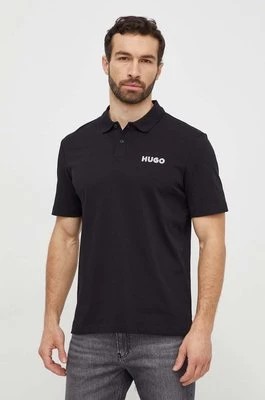 Zdjęcie produktu HUGO polo bawełniane kolor czarny z aplikacją 50509960