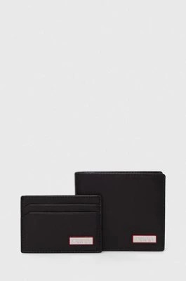 Zdjęcie produktu HUGO portfel i etui na karty skórzane kolor czarny 50516995