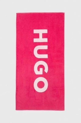 Zdjęcie produktu HUGO ręcznik bawełniany kolor różowy 50492415