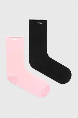 Zdjęcie produktu HUGO skarpetki 2-pack damskie kolor różowy 50502047
