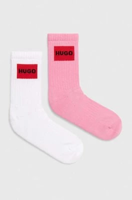 Zdjęcie produktu HUGO skarpetki 2-pack damskie kolor różowy 50510827
