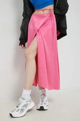 Zdjęcie produktu HUGO spódnica kolor różowy midi rozkloszowana
