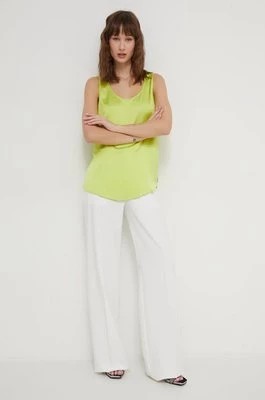 Zdjęcie produktu HUGO spodnie damskie kolor beżowy szerokie high waist 50513960