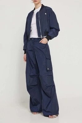 Zdjęcie produktu HUGO spodnie damskie kolor granatowy szerokie high waist 50510894