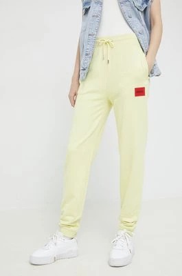 Zdjęcie produktu HUGO spodnie damskie kolor żółty gładkie 50455983