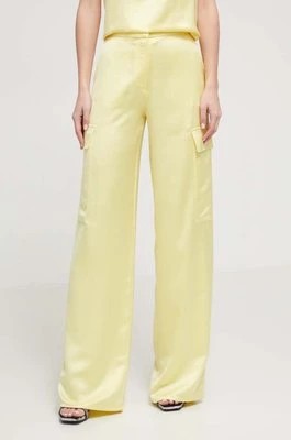 Zdjęcie produktu HUGO spodnie damskie kolor żółty szerokie high waist 50511830