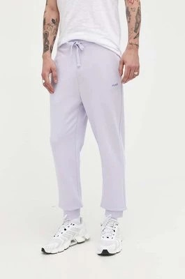 Zdjęcie produktu HUGO spodnie dresowe bawełniane kolor fioletowy gładkie 50489617