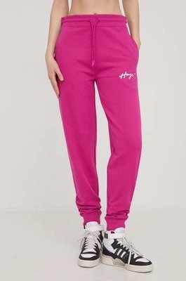Zdjęcie produktu HUGO spodnie dresowe kolor różowy gładkie 50509171