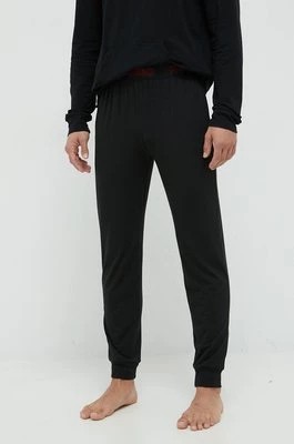 Zdjęcie produktu HUGO spodnie piżamowe męskie kolor czarny gładka