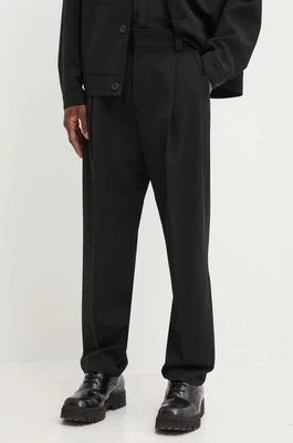 Zdjęcie produktu HUGO spodnie z domieszką wełny kolor czarny proste 50520374