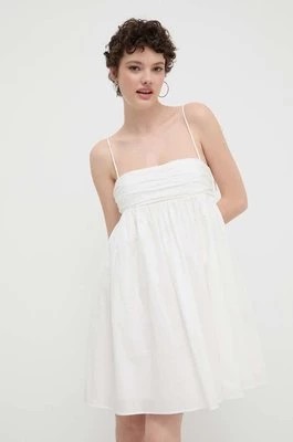 Zdjęcie produktu HUGO sukienka bawełniana kolor beżowy mini rozkloszowana 50510433