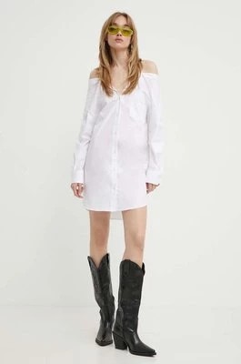 Zdjęcie produktu HUGO sukienka bawełniana kolor biały mini prosta 50512905