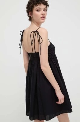 Zdjęcie produktu HUGO sukienka bawełniana kolor czarny mini rozkloszowana 50510433