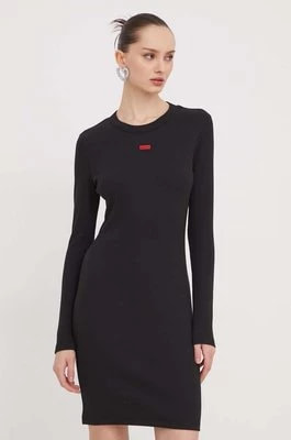 Zdjęcie produktu HUGO sukienka kolor czarny mini dopasowana 50508635