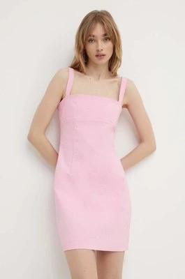 Zdjęcie produktu HUGO sukienka kolor różowy mini dopasowana 50514123