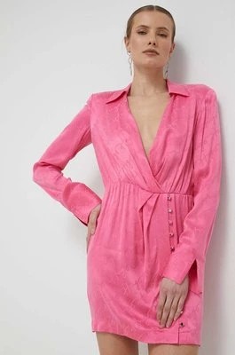 Zdjęcie produktu HUGO sukienka kolor różowy mini dopasowana