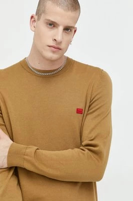 Zdjęcie produktu HUGO sweter bawełniany męski kolor brązowy lekki 50475083