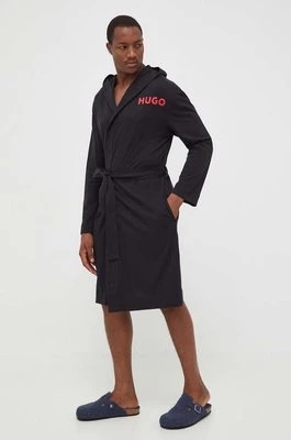Zdjęcie produktu HUGO szlafrok bawełniany kolor czarny