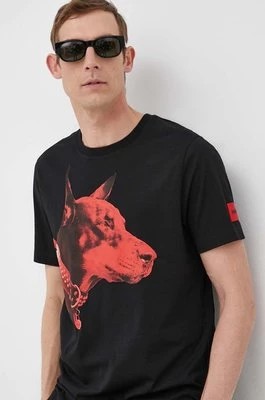 Zdjęcie produktu HUGO t-shirt 50467411 męski kolor czarny z nadrukiem