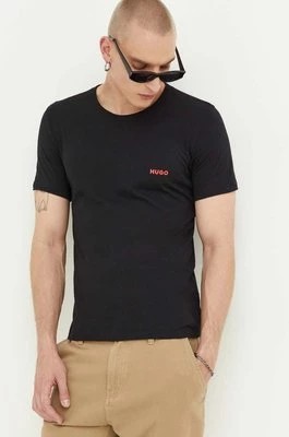 Zdjęcie produktu HUGO t-shirt bawełniany 3-pack kolor czarny z nadrukiem 50480088