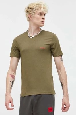 Zdjęcie produktu HUGO t-shirt bawełniany 3-pack kolor zielony z nadrukiem 50480088