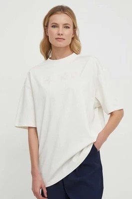 Zdjęcie produktu HUGO t-shirt bawełniany damski kolor beżowy 50514524