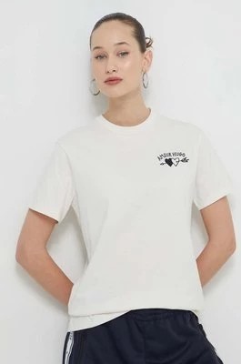 Zdjęcie produktu HUGO t-shirt bawełniany damski kolor beżowy 50518315