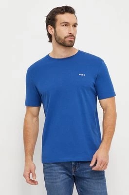 Zdjęcie produktu HUGO t-shirt bawełniany kolor niebieski gładki 50466158