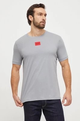 Zdjęcie produktu HUGO t-shirt bawełniany kolor szary z aplikacją 50447978