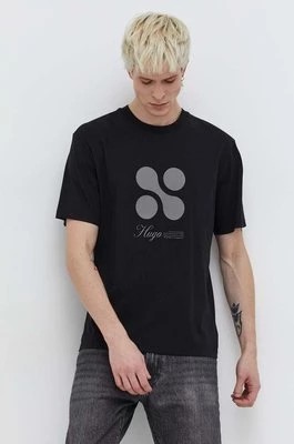Zdjęcie produktu HUGO t-shirt bawełniany męski kolor czarny z nadrukiem 50504926