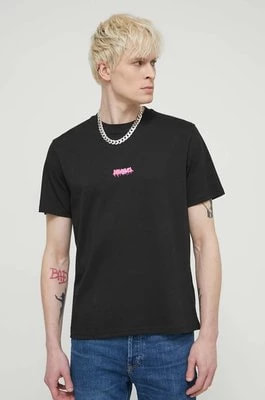 Zdjęcie produktu HUGO t-shirt bawełniany męski kolor czarny z nadrukiem 50509966