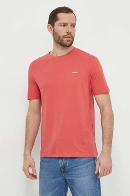 Zdjęcie produktu HUGO t-shirt bawełniany męski kolor czerwony gładki 50466158